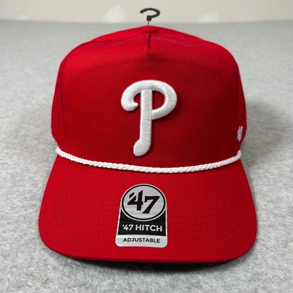 47 Brand Philadelphia Phillies Hat OSFA Red Rope Hat Adjustable SnapBack MLB NEW - Picture 2 of 6
